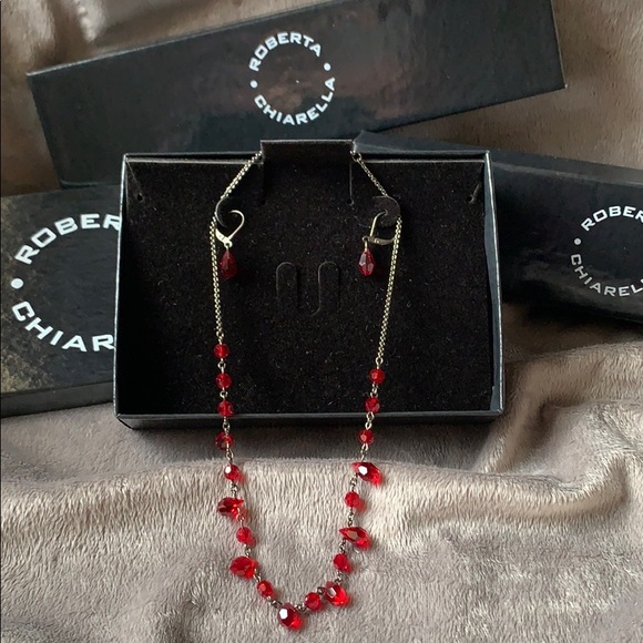 Roberta Chiarella Crystal Necklace AND Earrings - Picture 2 of 10